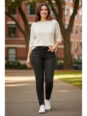 Talbots Women Jegging Pants 8 Black High Rise Stretch Five Pocket Skinny Leg